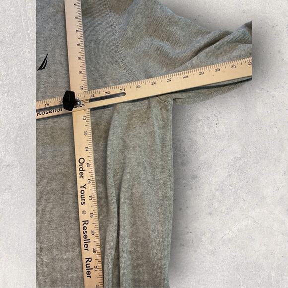 Nautica Men’s 3XL Sweater Big & Tall Quarter Zip Pullover Light Gray NWT - Picture 10 of 12